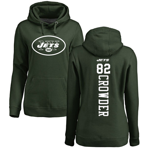 New York Jets Green Women Jamison Crowder Backer NFL Football #82 Pullover Hoodie Sweatshirts